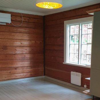 Hirsitalon lattian maalaus